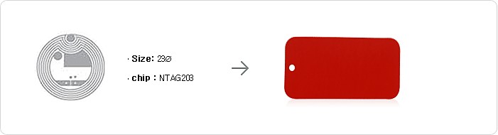NFC 태그 / 50x25mm / NTAG203, Ultralight c / 재질:TPU